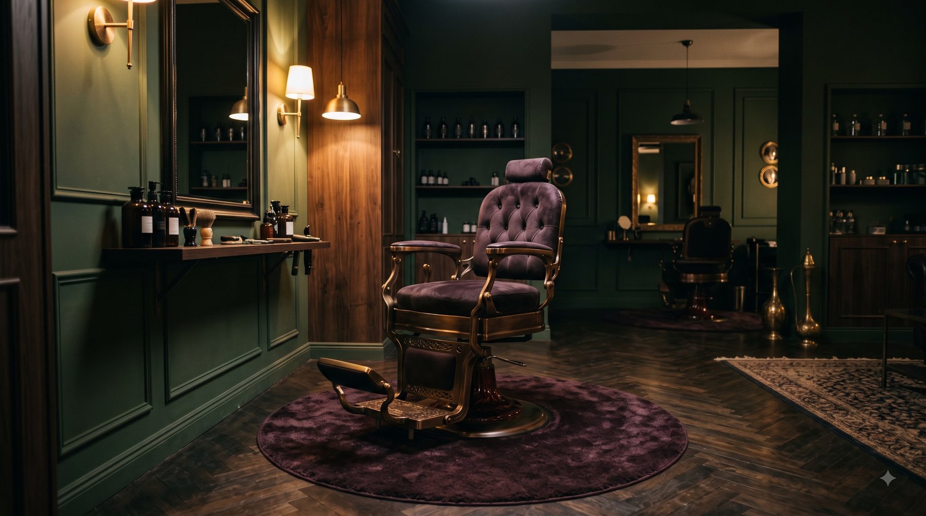 Empty barber chair